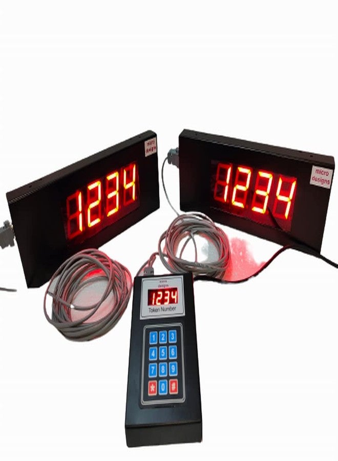 micro designs 4-digit Token Display System with two displays with DING DONG BELL sound; Fully metal body; 5 m + 5 m cable - Image 2